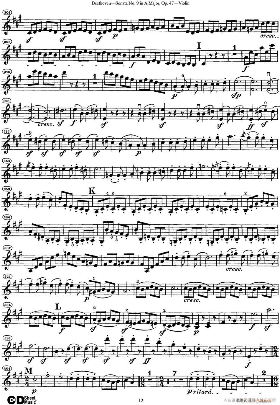 Violin Sonata No 9 in A Major Op 47(С�����V)12