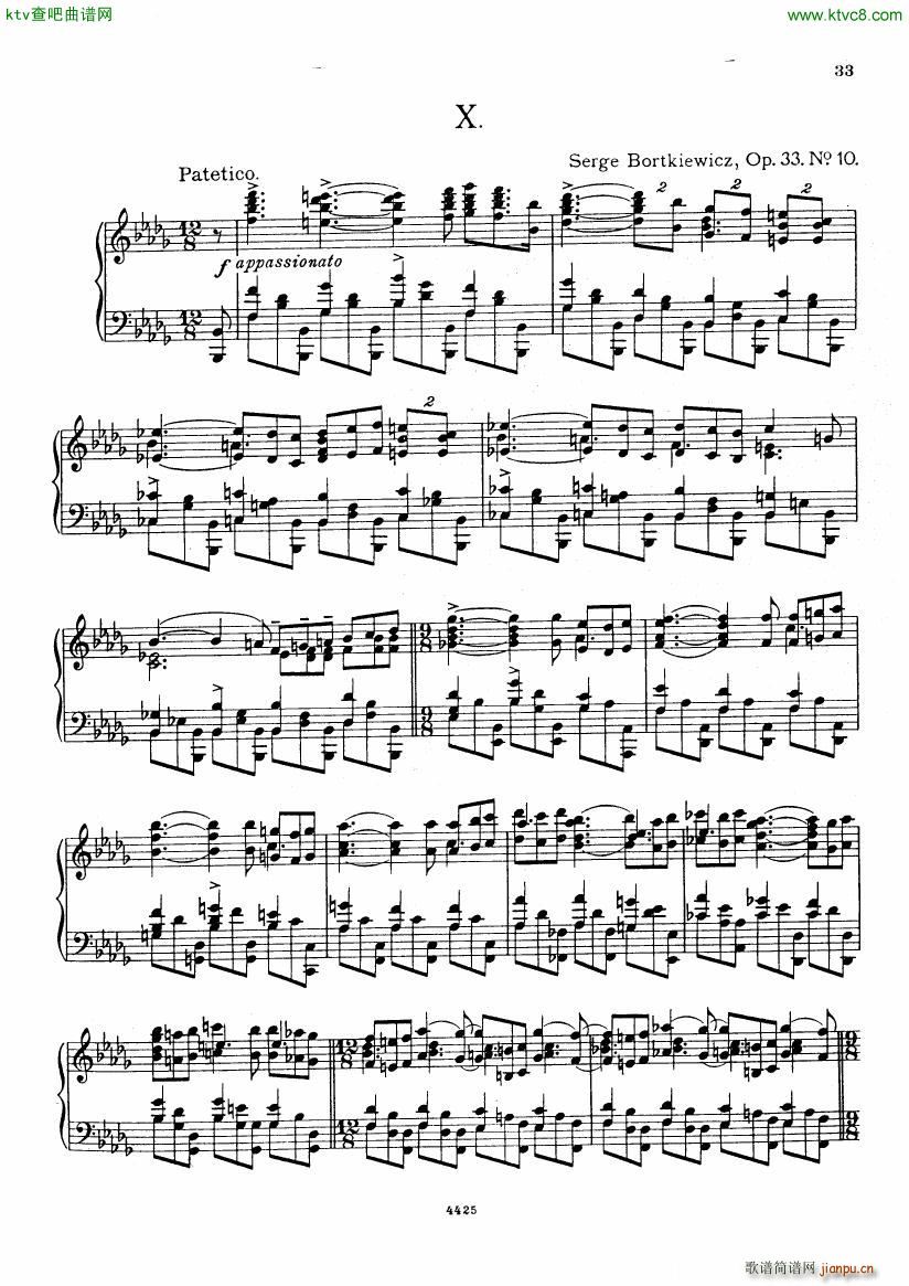 Bortkiewicz 10 Preludes Op 33(����V)33