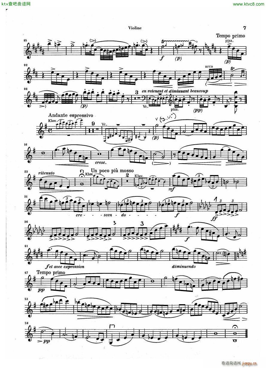 Debussy Piano Trio in G parts(����V)6