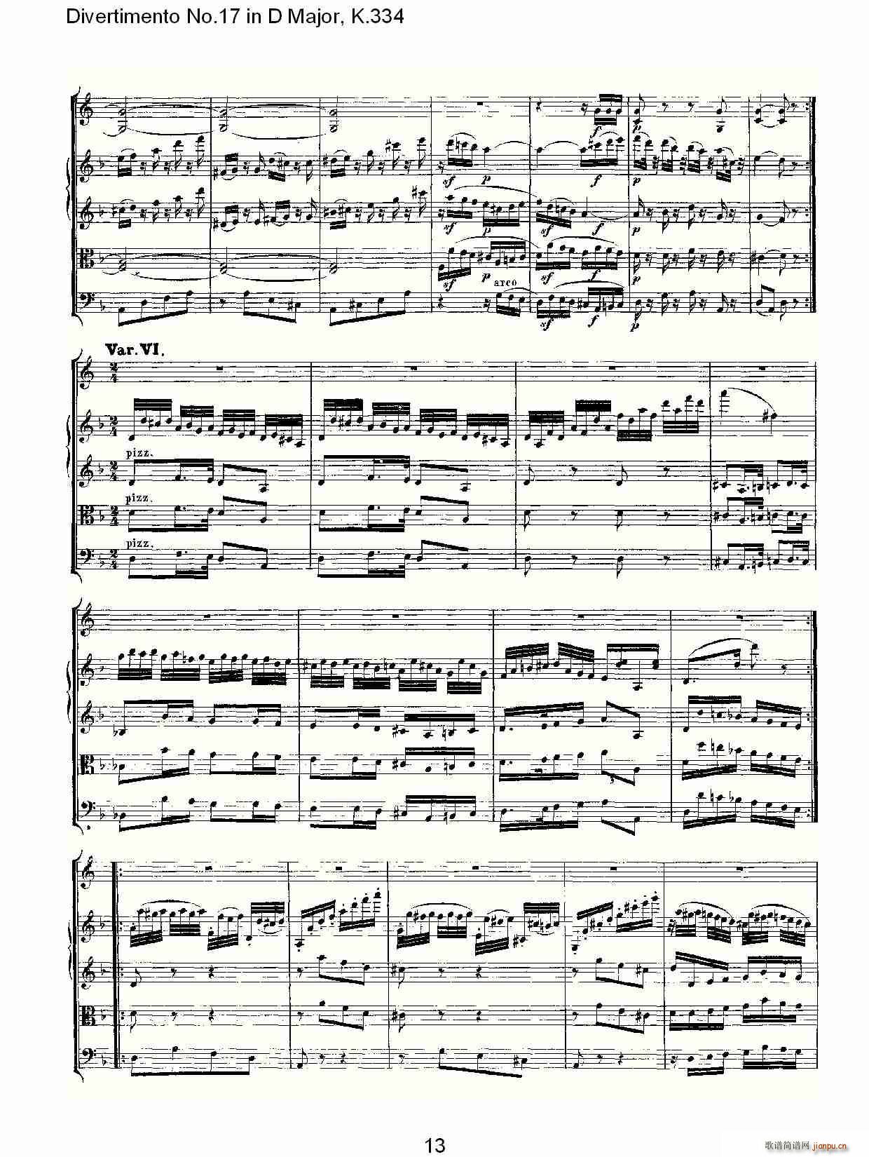 Divertimento No.17 in D Major, K.334(ʮ�ּ�����)14