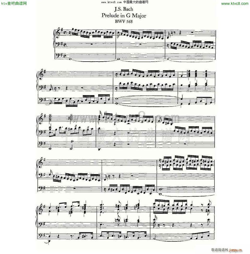 Prelude in G Major BWV 568 ���L(f��ng)���V(ʮ�ּ�����)1