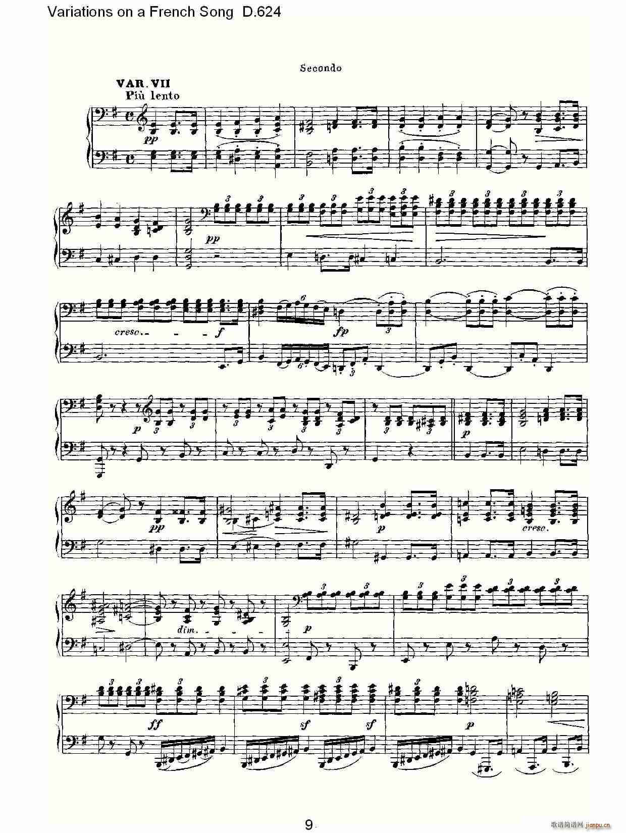 Variations on a French Song D.624(ʮ�ּ�����)9