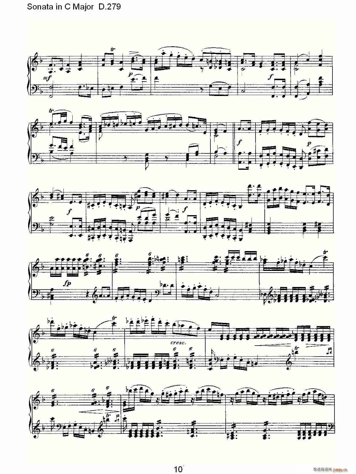 Sonata in C Major D.279(ʮ�ּ�����)10