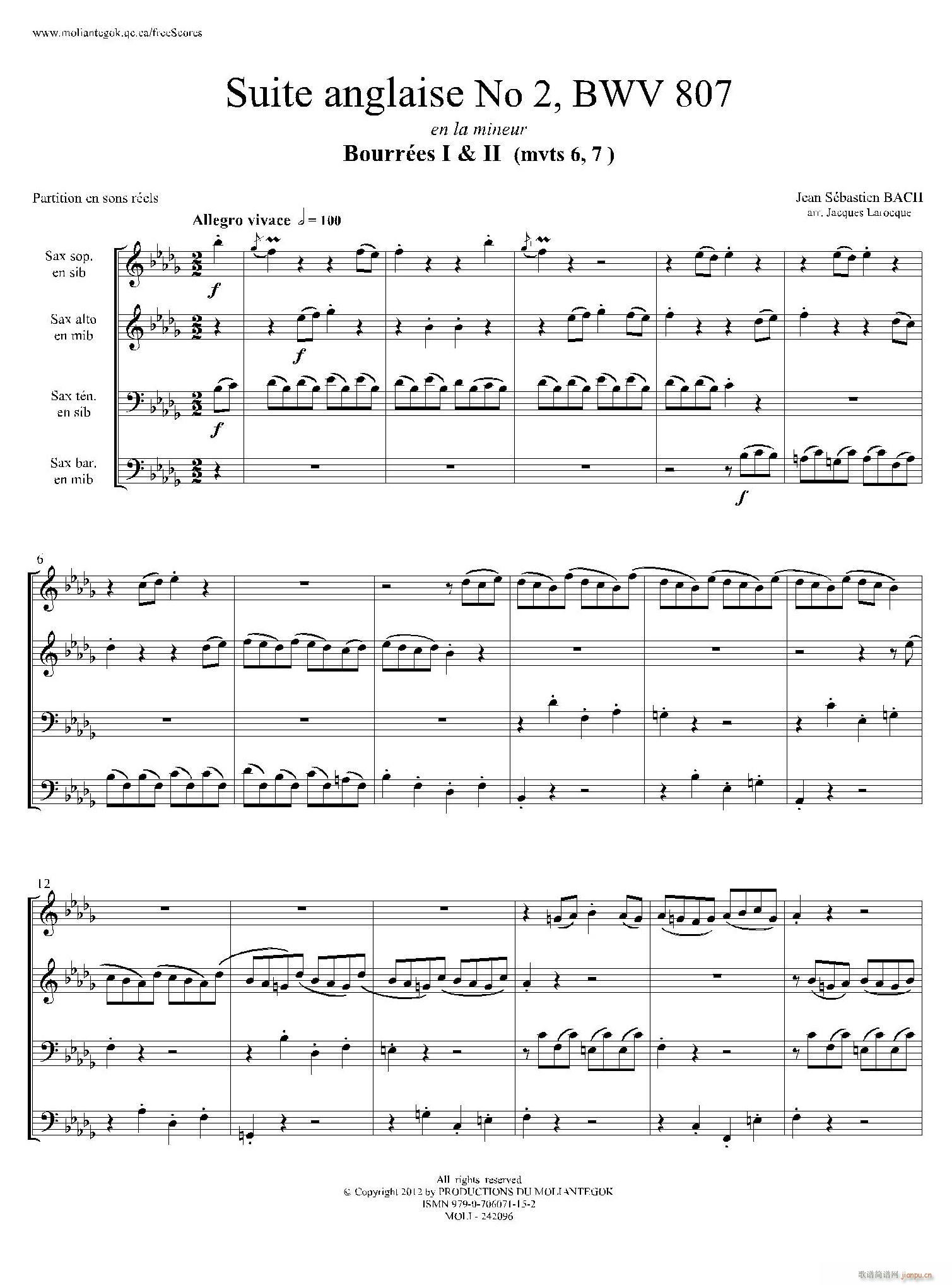 Suite anglaise No 2 BWV 807 �����M��֮�� �������� ������(���V)1