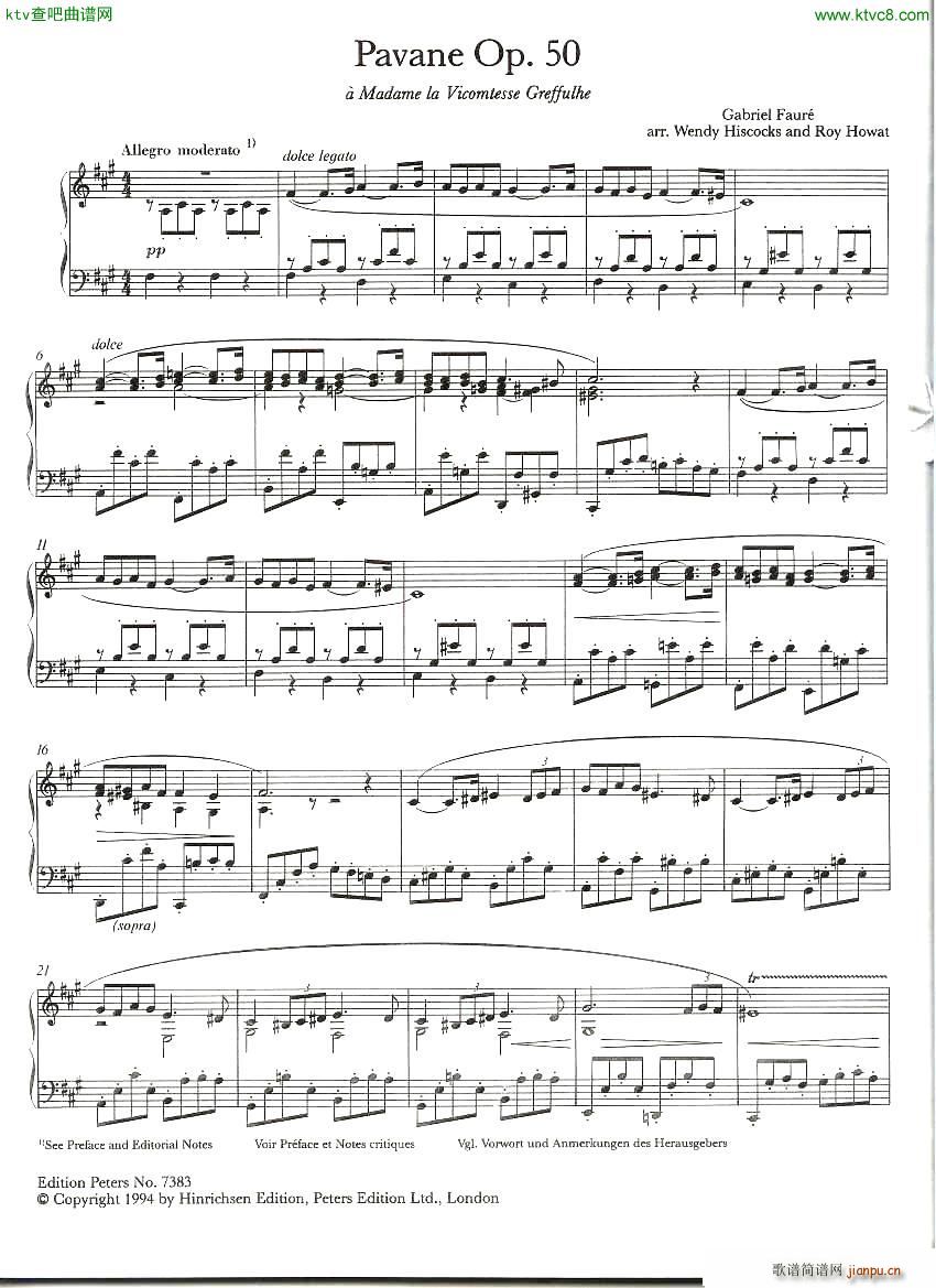 Faure 050 Pavane arr piano solo H Hiscocks(����V)1
