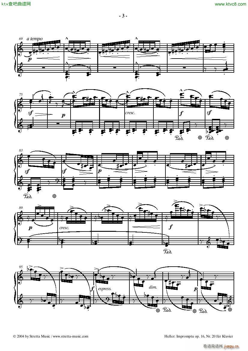 PIANO SHEET MUSIC heller impromtu(����V)3