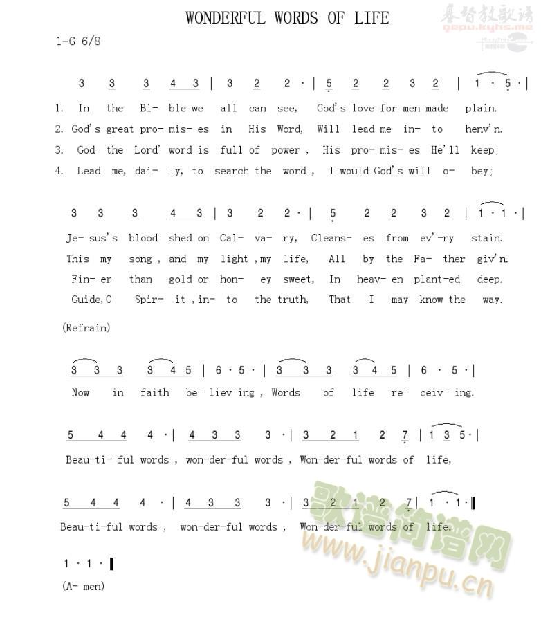 WONDERFUL WORDS OF LIFE(ʮ�ּ�����)1